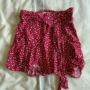 Zara red printed skort (skirt shorts)